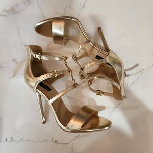 Gold Strappy Heels